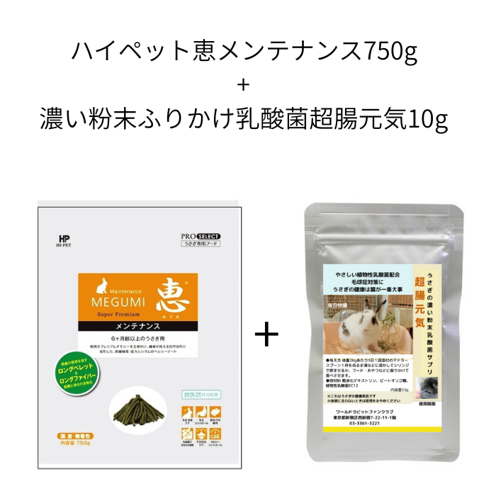 ハイペット 恵 メンテナンス750g + 濃いふりかけ乳酸菌サプリ超腸元気10g セット